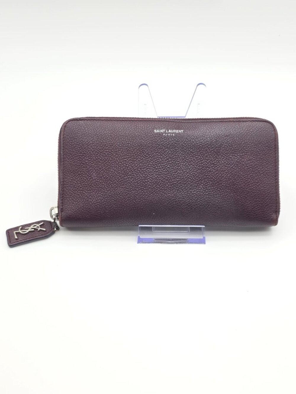 YSL Maroon Zipper Long Wallet - Picture 2 of 16